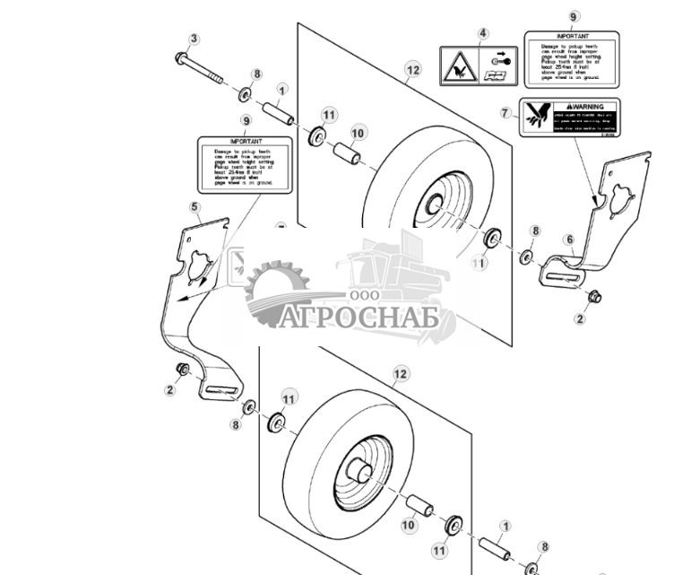 Регулирующие глубину колеса и рычаги, подборщик MegaWide™ Plus - ST910401 80.jpg